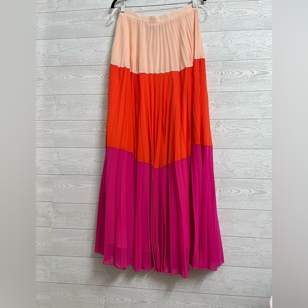 AAkaa Women’s Bright Colored 3 Tier Maxi Skirt. Size M